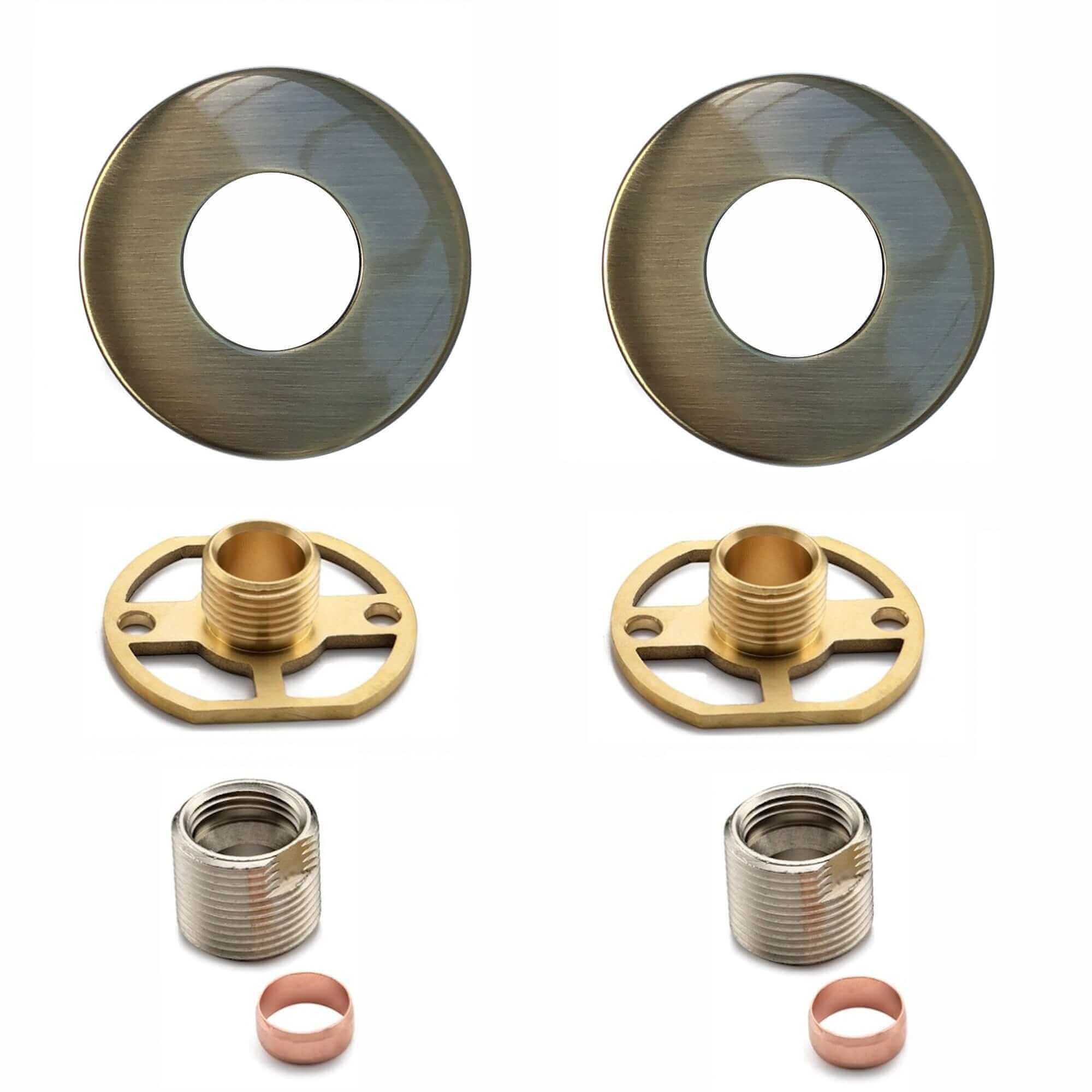 Buy Round easy fix kit bracket for bar shower valves - antique brass online UK